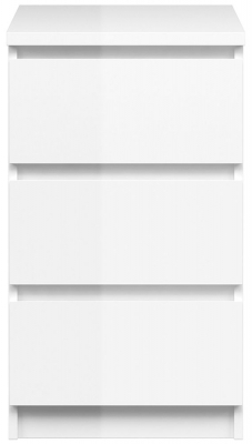 Product photograph of Naia White Gloss 3 Drawer Bedside Cabinet from Choice Furniture Superstore