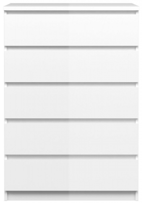 Naia White Gloss 5 Drawer Chest