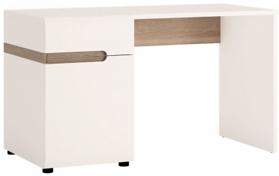 Chelsea Bedroom Desk and Dressing Table in White with Truffle Oak Trim