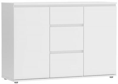 Product photograph of Nova Sideboard 3 Drawer 2 Door - White from Choice Furniture Superstore