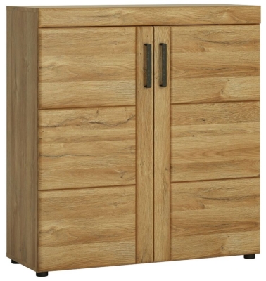Product photograph of Cortina 2 Door Shoe Cabinet In Grandson Oak from Choice Furniture Superstore
