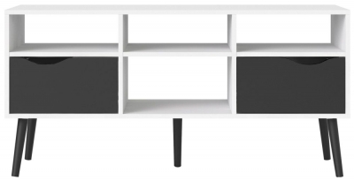 Product photograph of Oslo White And Black 117cm Tv Unit from Choice Furniture Superstore