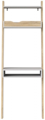 Product photograph of Oslo White And Oak Effect Leaning Desk from Choice Furniture Superstore