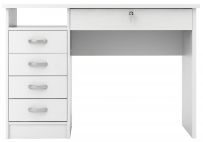 Product photograph of Function Plus White 5 Drawer Desk from Choice Furniture Superstore