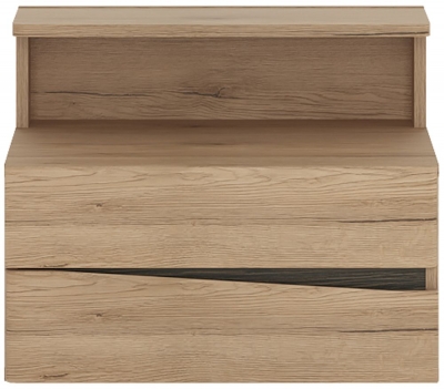 Product photograph of Kensington Oak Effect 2 Drawer Bedside Cabinet from Choice Furniture Superstore