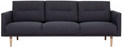 Product photograph of Larvik Fabric 3 Seater Sofa Anthracite With Oak Legs from Choice Furniture Superstore