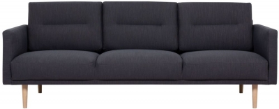 Larvik Anthracite Fabric 3 Seater Sofa