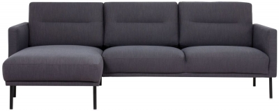 Larvik Anthracite Fabric Chaiselongue Sofa (LH)
