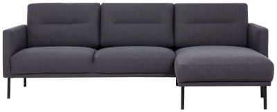Larvik Anthracite Fabric Chaiselongue Sofa (RH)