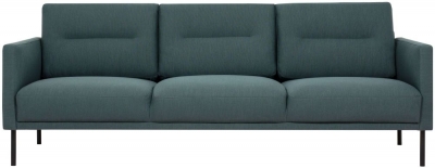 Product photograph of Larvik Green Fabric 3 Seater Sofa With Black Legs from Choice Furniture Superstore