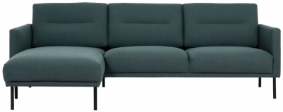 Product photograph of Larvik Green Fabric Corner Sofa With Black Legs - Lhf from Choice Furniture Superstore