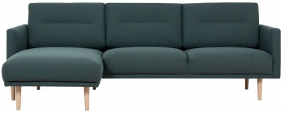 Product photograph of Larvik Chaiselongue Sofa Dark Green With Oak Legs Lh from Choice Furniture Superstore