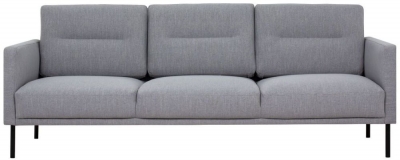 Product photograph of Larvik Light Grey Fabric 3 Seater Sofa With Black Legs from Choice Furniture Superstore