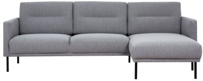 Product photograph of Larvik Grey Fabric Chaiselongue Sofa Rh from Choice Furniture Superstore