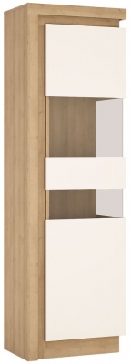 Product photograph of Lyon Oak Effect Narrow Display Cabinet Rhd from Choice Furniture Superstore