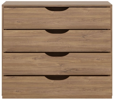 Product photograph of Monaco Oak 4 Drawer Chest from Choice Furniture Superstore