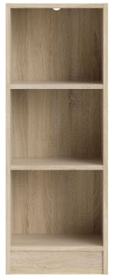 Basic Low Narrow Bookcase in Oak