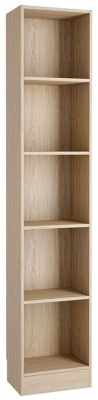 Basic Tall Narrow Bookcase in Oak