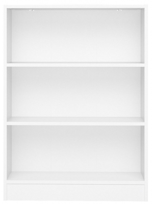 Basic Low Wide Bookcase in White