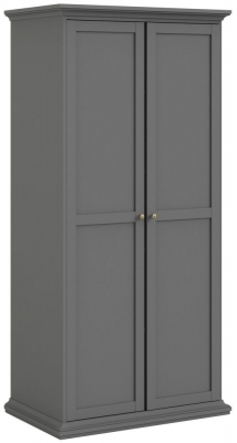 Product photograph of Paris Grey 2 Door Wardrobe from Choice Furniture Superstore