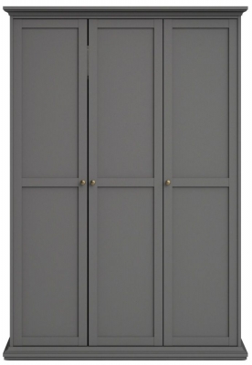 Product photograph of Paris Grey 3 Door Triple Wardrobe from Choice Furniture Superstore