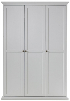 Product photograph of Paris White 3 Door Triple Wardrobe from Choice Furniture Superstore