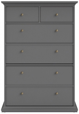 Product photograph of Paris Chest Of 6 Drawer In Matt Grey from Choice Furniture Superstore