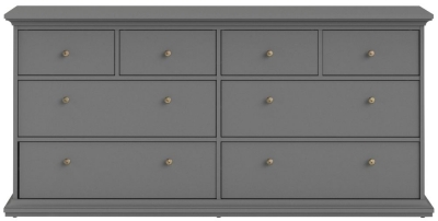 Product photograph of Paris Grey 8 Drawer Wide Chest from Choice Furniture Superstore