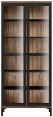 Product photograph of Roomers Black Glazed 2 Door Display Cabinet from Choice Furniture Superstore