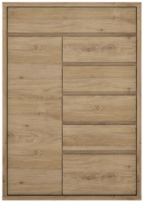 Product photograph of Shetland Oak 1 Door 6 Drawer Cupboard from Choice Furniture Superstore
