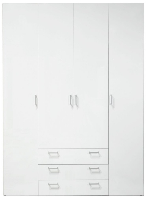 Product photograph of Space Wardrobe 4 Door 3 Drawer from Choice Furniture Superstore