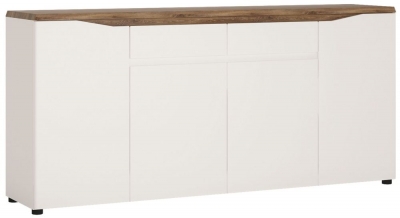 Toledo White Gloss Extra Large Sideboard 4 Doors