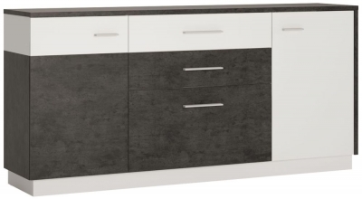 Product photograph of Zingaro Grey And White Extra Large Sideboard - 2 Doors from Choice Furniture Superstore