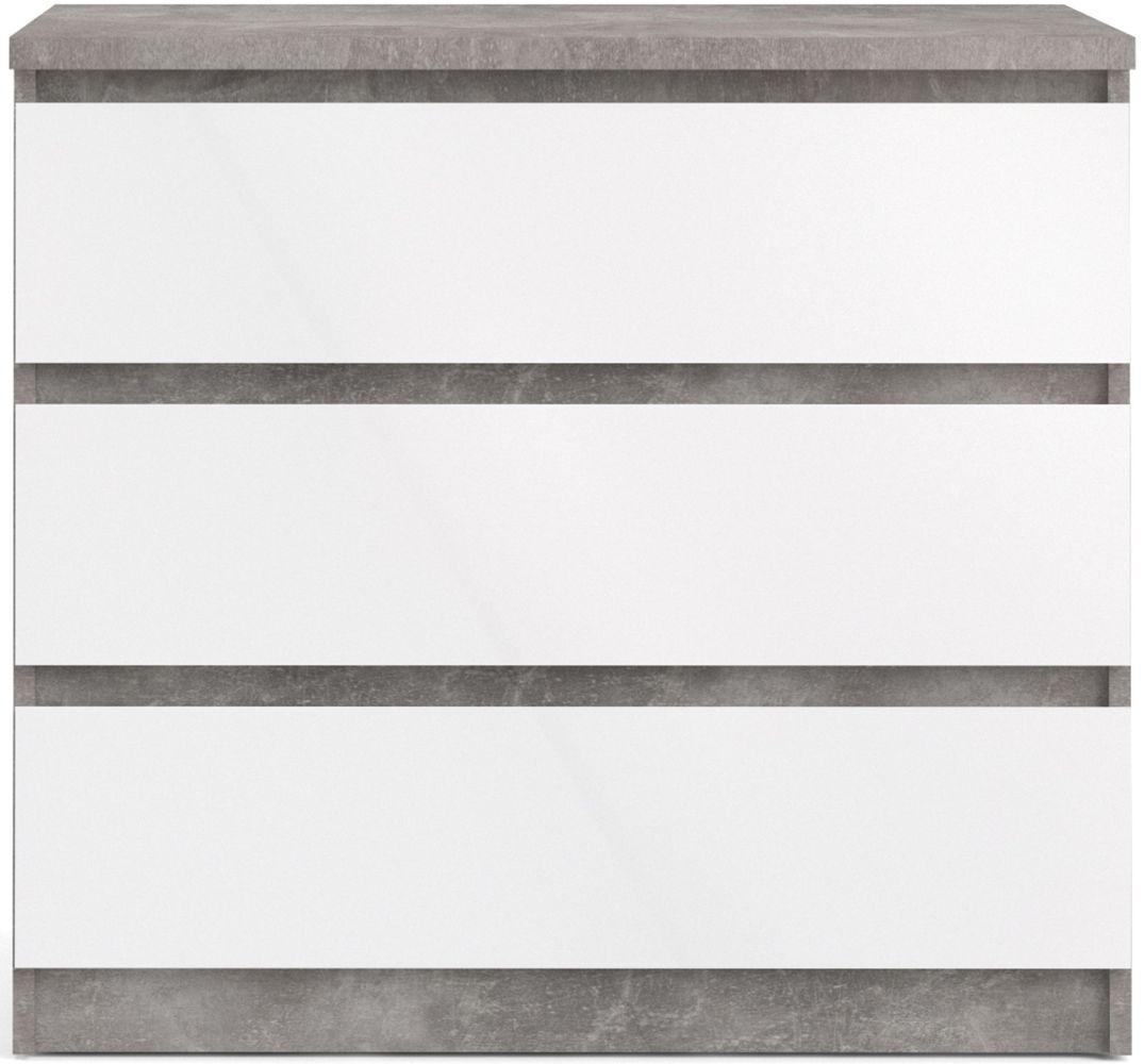 Naia Grey Concrete Effect 3 Drawer Small Chest