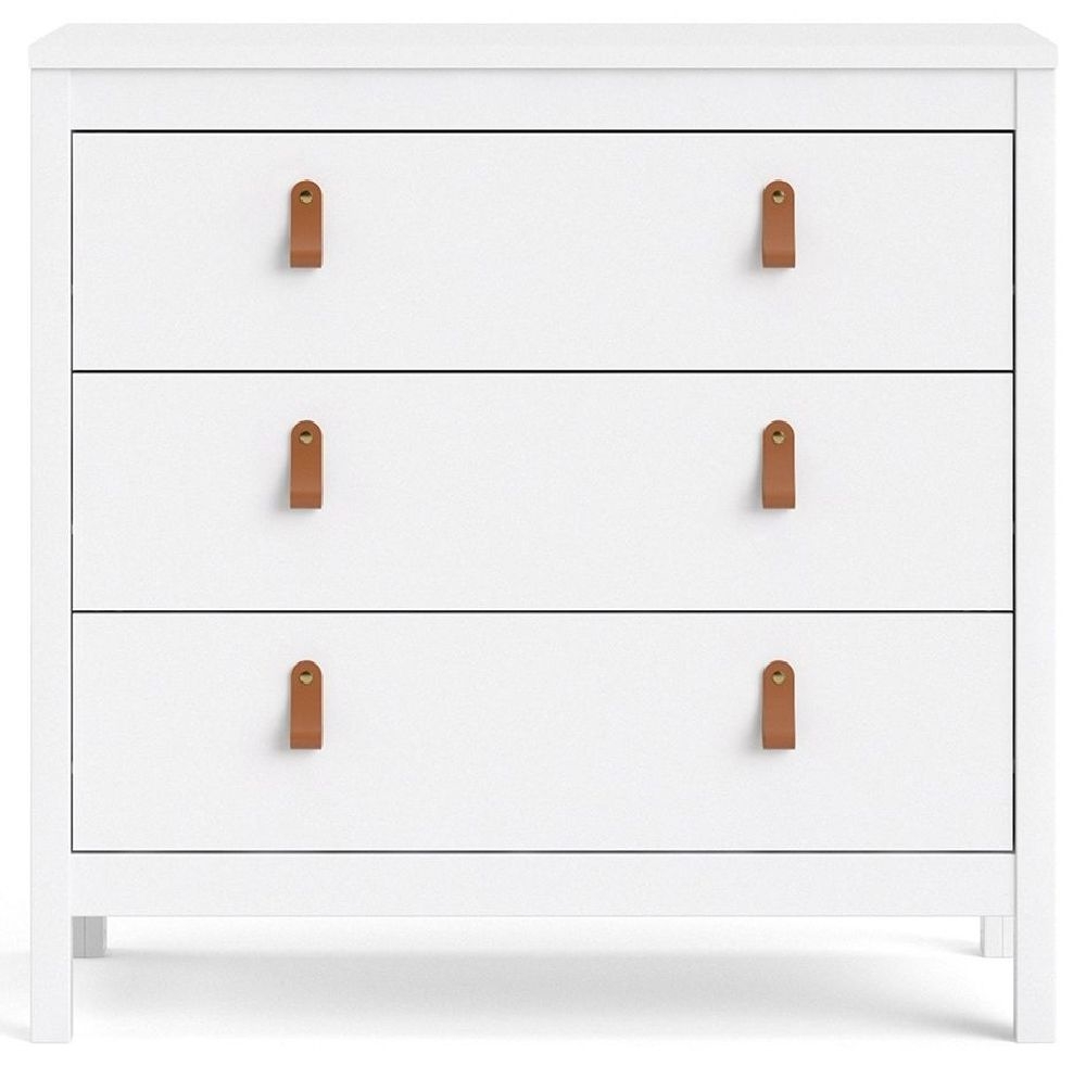 Barcelona White 3 Drawer Small Chest