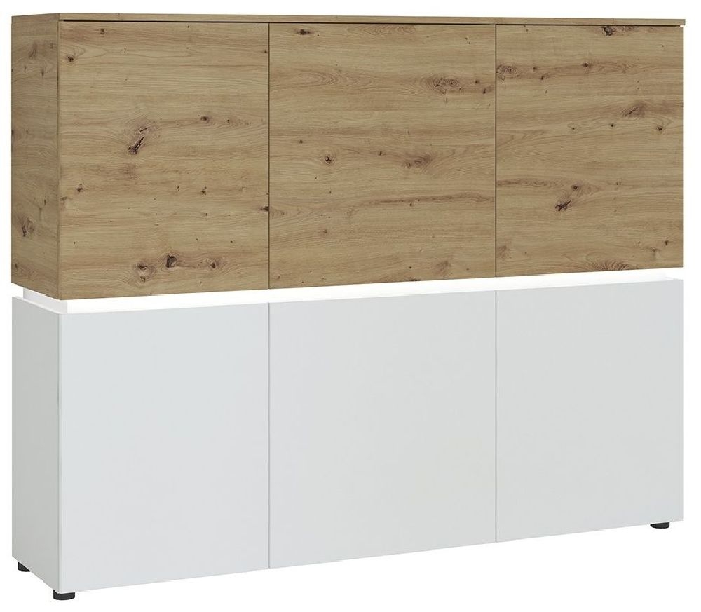 Jaxon White and Oak Effect 6 Door Cabinet