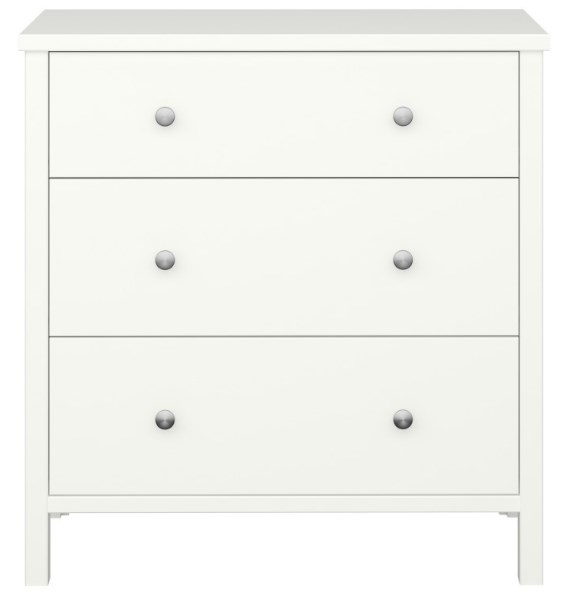Tromso White 3 Drawer Small Chest