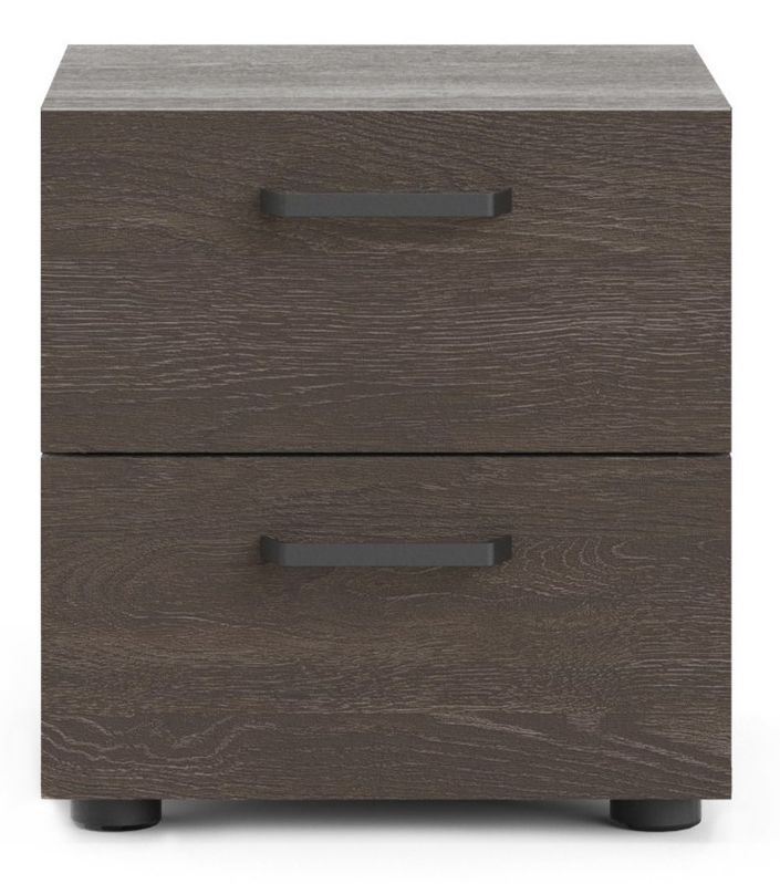 Dallas Dark Oak Effect 2 Drawer Bedside Cabinet