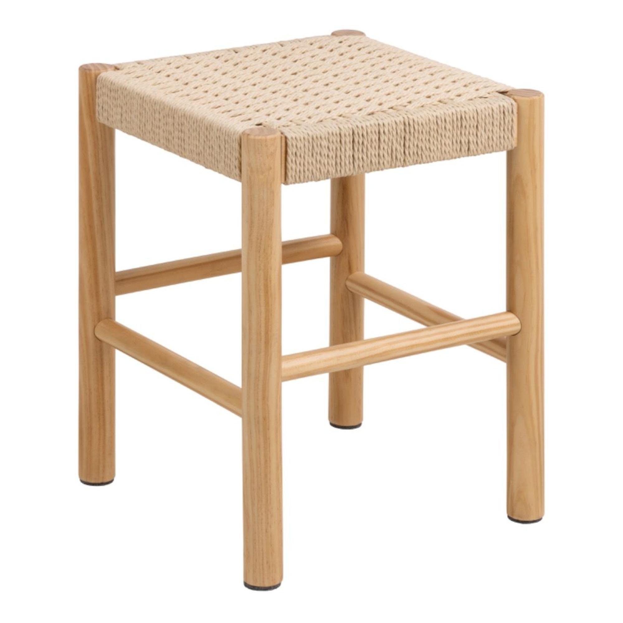 Alvin Off White Weaved Stool