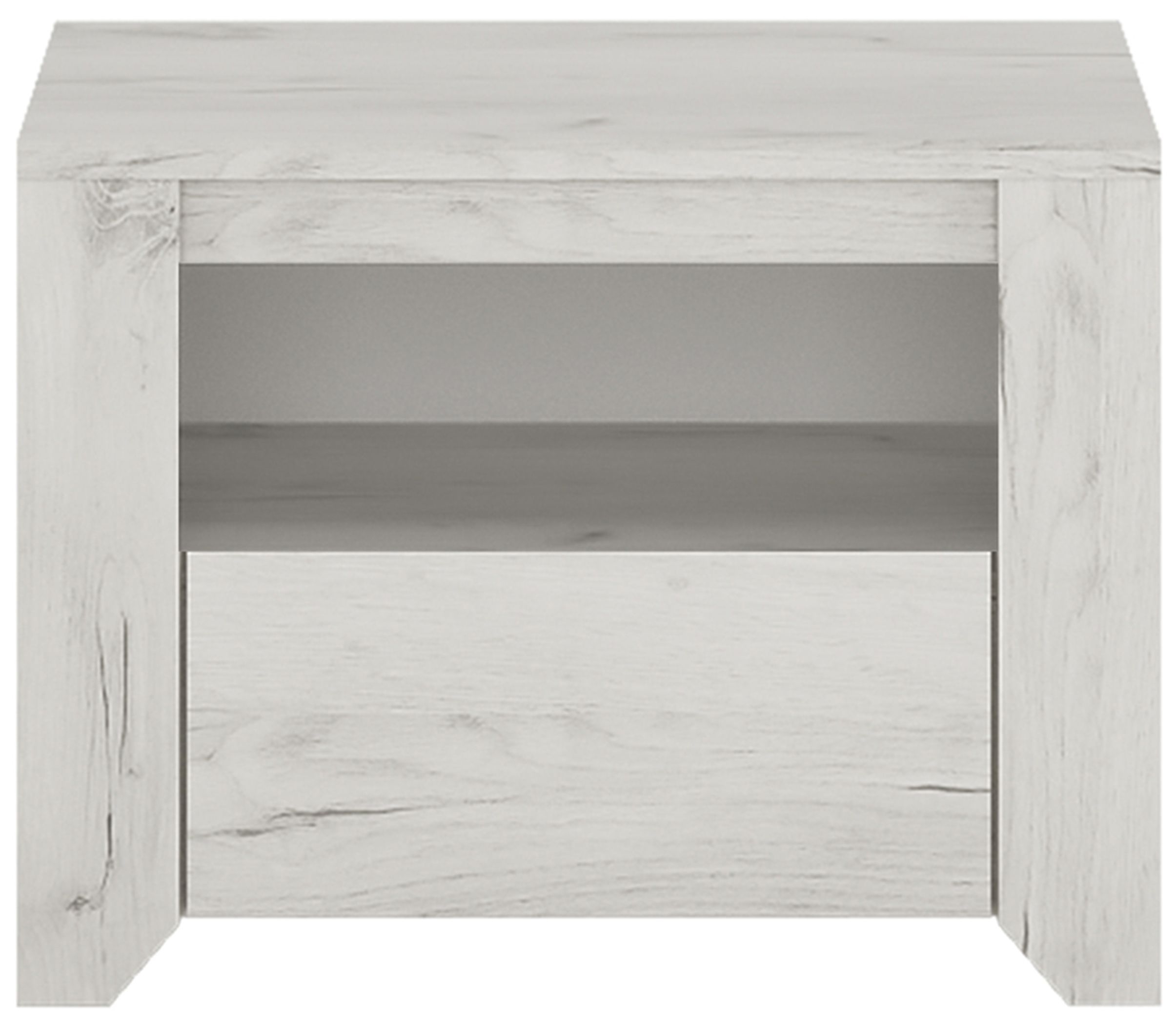 Angel White 1 Drawer Bedside Cabinet