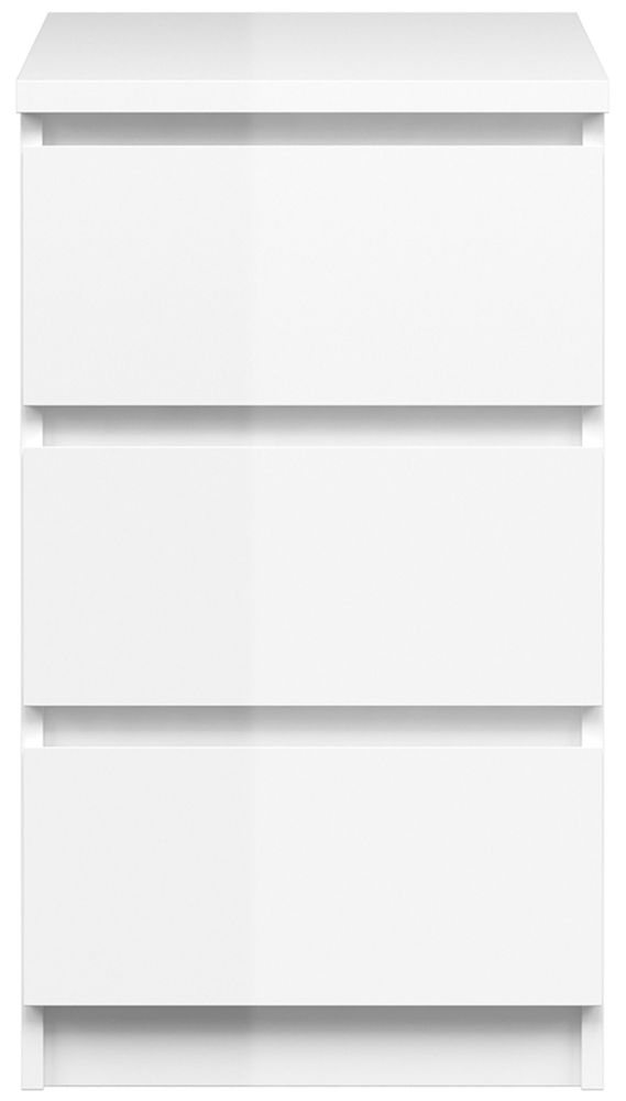 Naia White Gloss 3 Drawer Bedside Cabinet