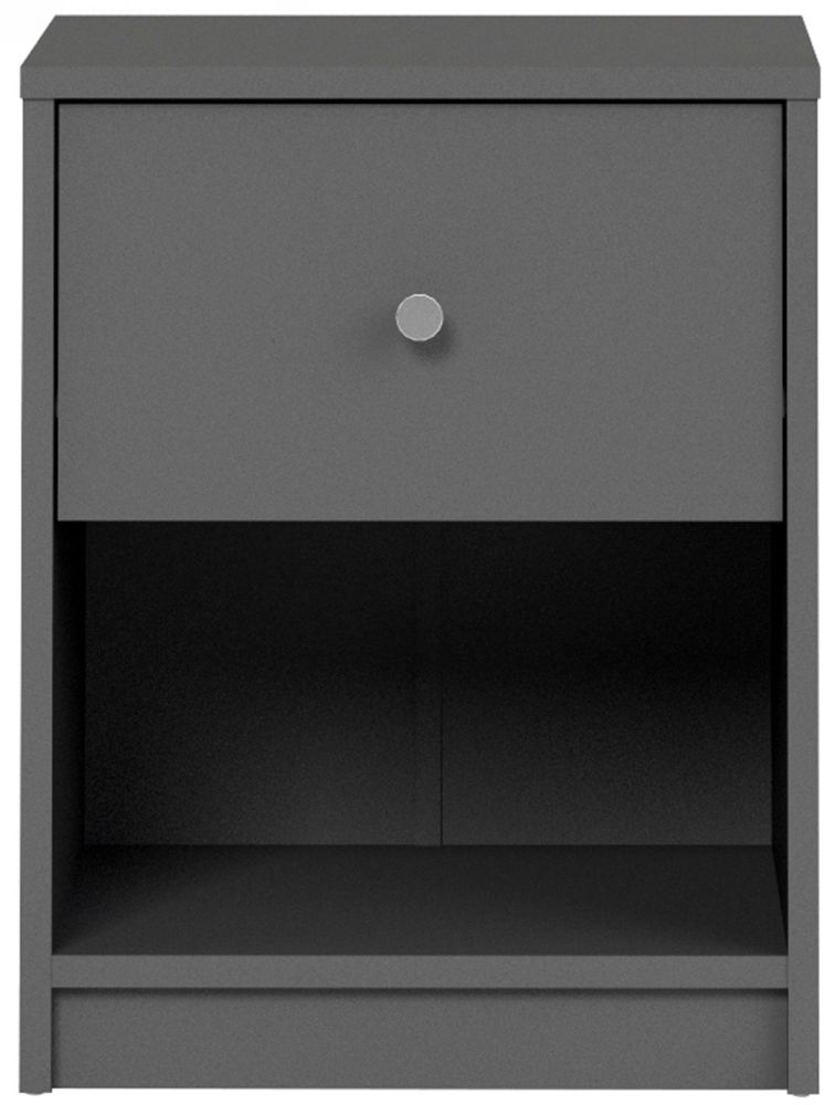 Moree Grey 1 Drawer Bedside Cabinet