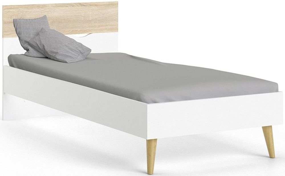 Oslo White and Oak Effect  3ft Single Bed