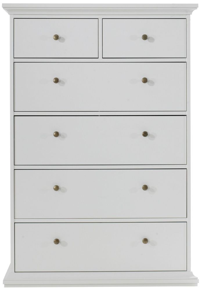 Paris White 2+4 Drawer Chest
