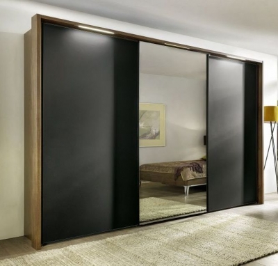 Product photograph of Nolte Marcato2 1 Imitation Artisan Oak And Basalt 3 Door Sliding Wardrobe With 1 Mirror Front - 300cm from Choice Furniture Superstore