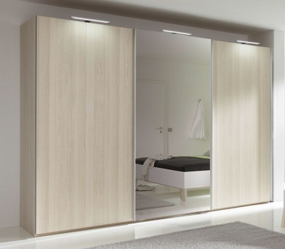Product photograph of Nolte Marcato2 1 Imitation Jackson Oak 3 Door Sliding Wardrobe With 1 Mirror Front - 300cm from Choice Furniture Superstore