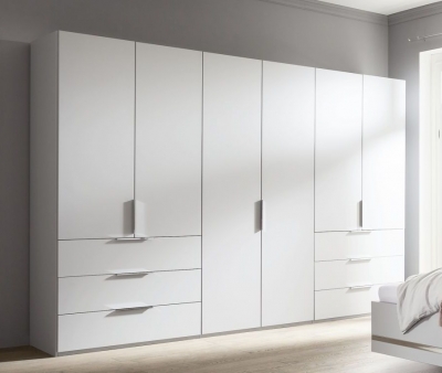 Product photograph of Nolte Concept Me 200 Polar White 6 Door 6 Drawer Combi Wardrobe - 300cm from Choice Furniture Superstore