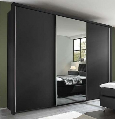 Product photograph of Nolte Savena Basalt 3 Door Sliding Wardrobe With 1 Mirror Front - 300cm from Choice Furniture Superstore