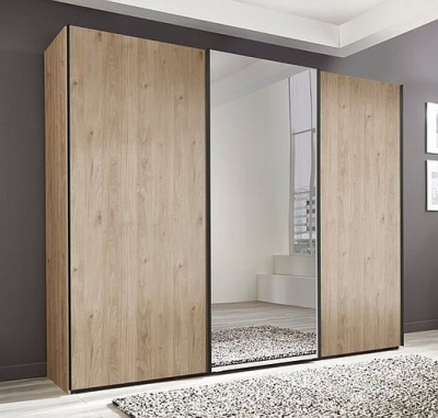 Product photograph of Nolte Savena Imitation Jackson Oak 3 Door Sliding Wardrobe With 1 Mirror Front - 300cm from Choice Furniture Superstore