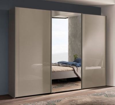 Product photograph of Nolte Savena Terra 3 Door Sliding Wardrobe With 1 Mirror Front - 300cm from Choice Furniture Superstore